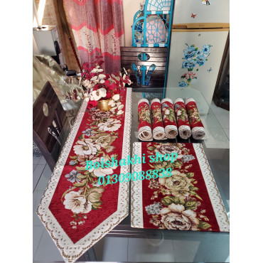 High quality vintage dining table mat with runner